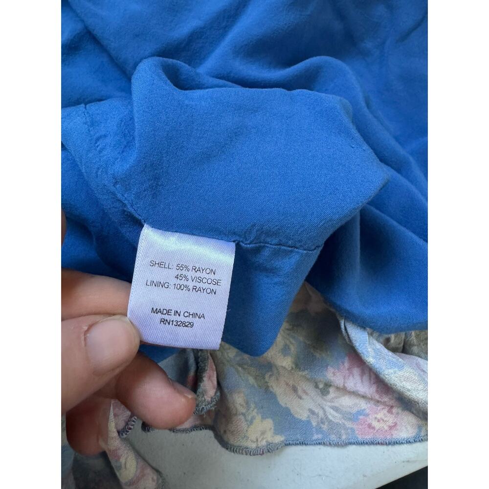 Revolve Majorelle Mistwoot Dress XS Blue Floral Midi Wrap Cottagecore Fairy - Picture 8 of 10